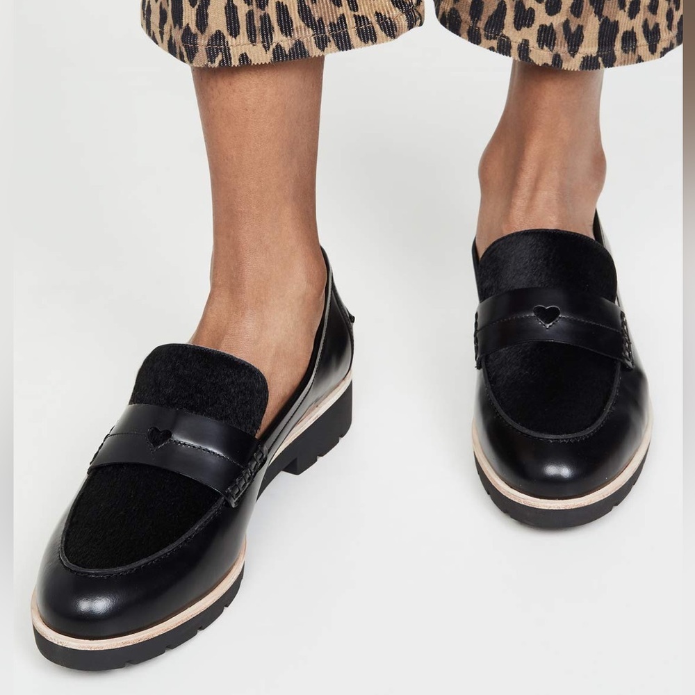 Black Calf Hair Slip On Kate Spade Kimi Loafer Flat